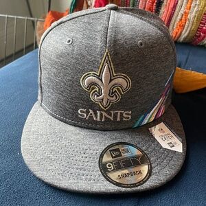 2021 saints  new era snap-back (intercept cancer)